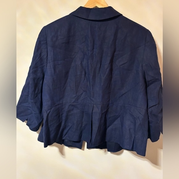 NWT- Per Una- Linen Button up Jacket in Midnight Blue - Picture 5 of 7
